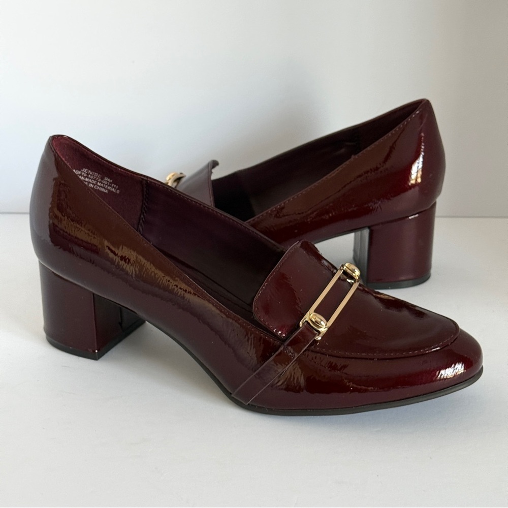 The Limited Jenise Block Heeled Burgundy Loafers Size 9M